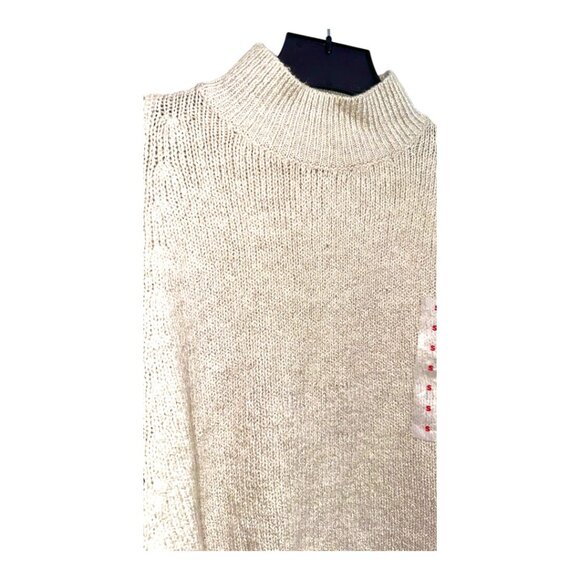 Old Navy Mock Neck Sweater Cream Size Small Pullover Cropped Long Sleeve - Picture 3 of 8